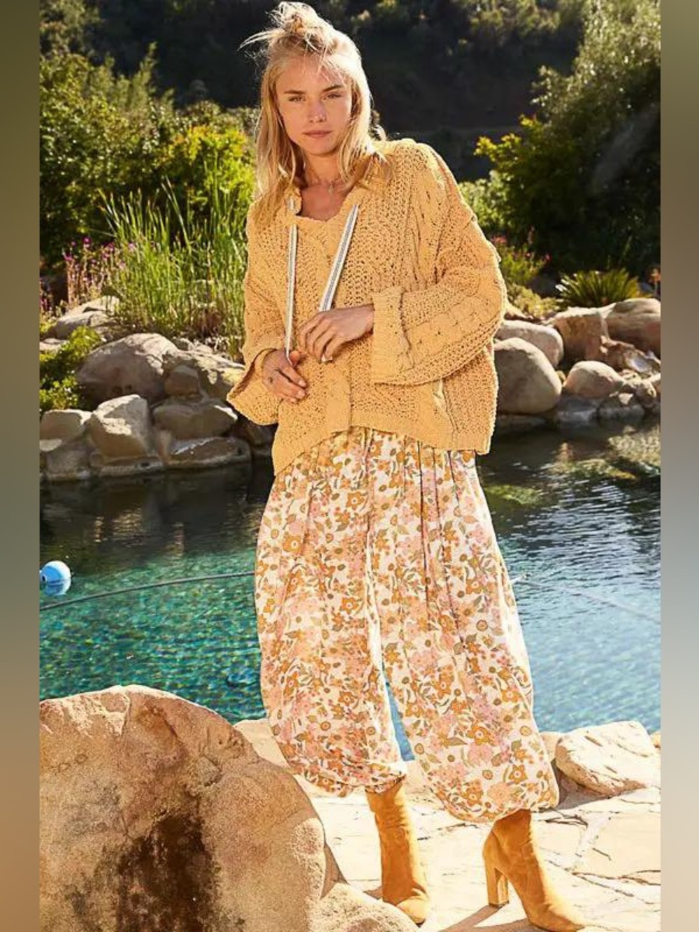 POL wide leg floral pants